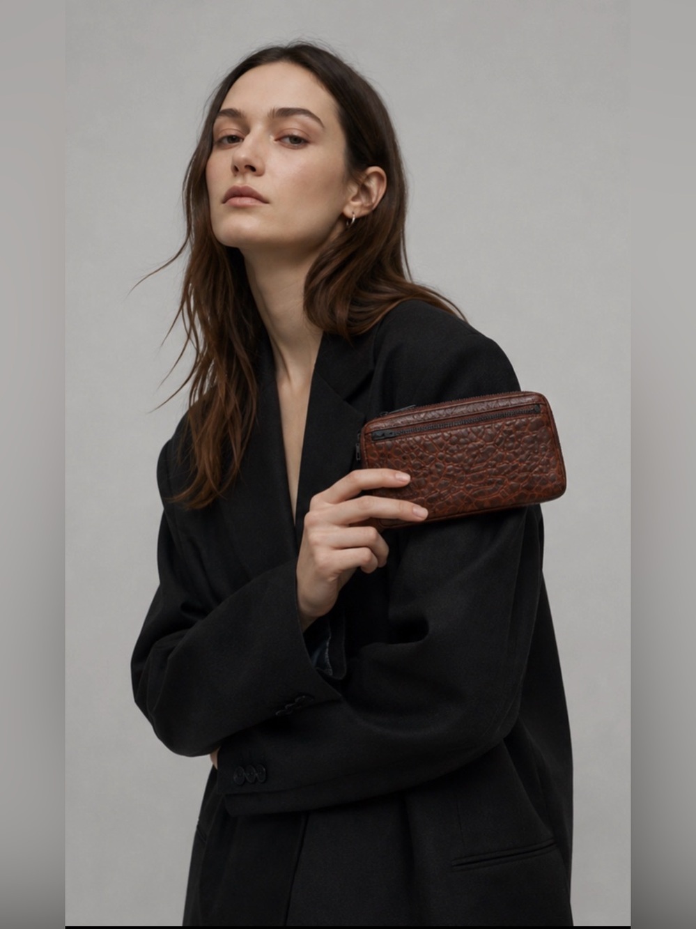 Alexander Wang Fumo continental wallet raisin color great! black hardware